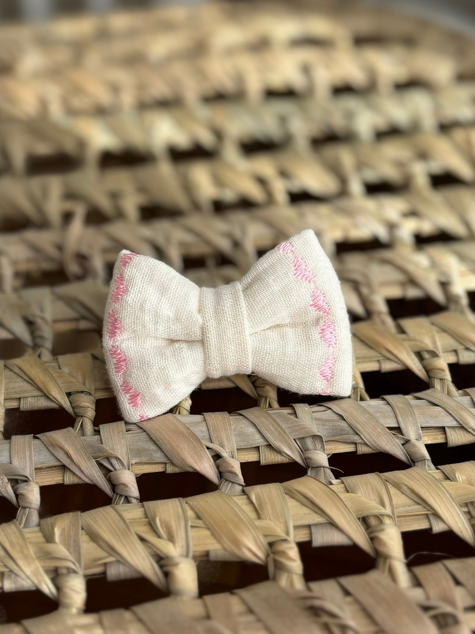 barrette coloré écru avec coeur rose