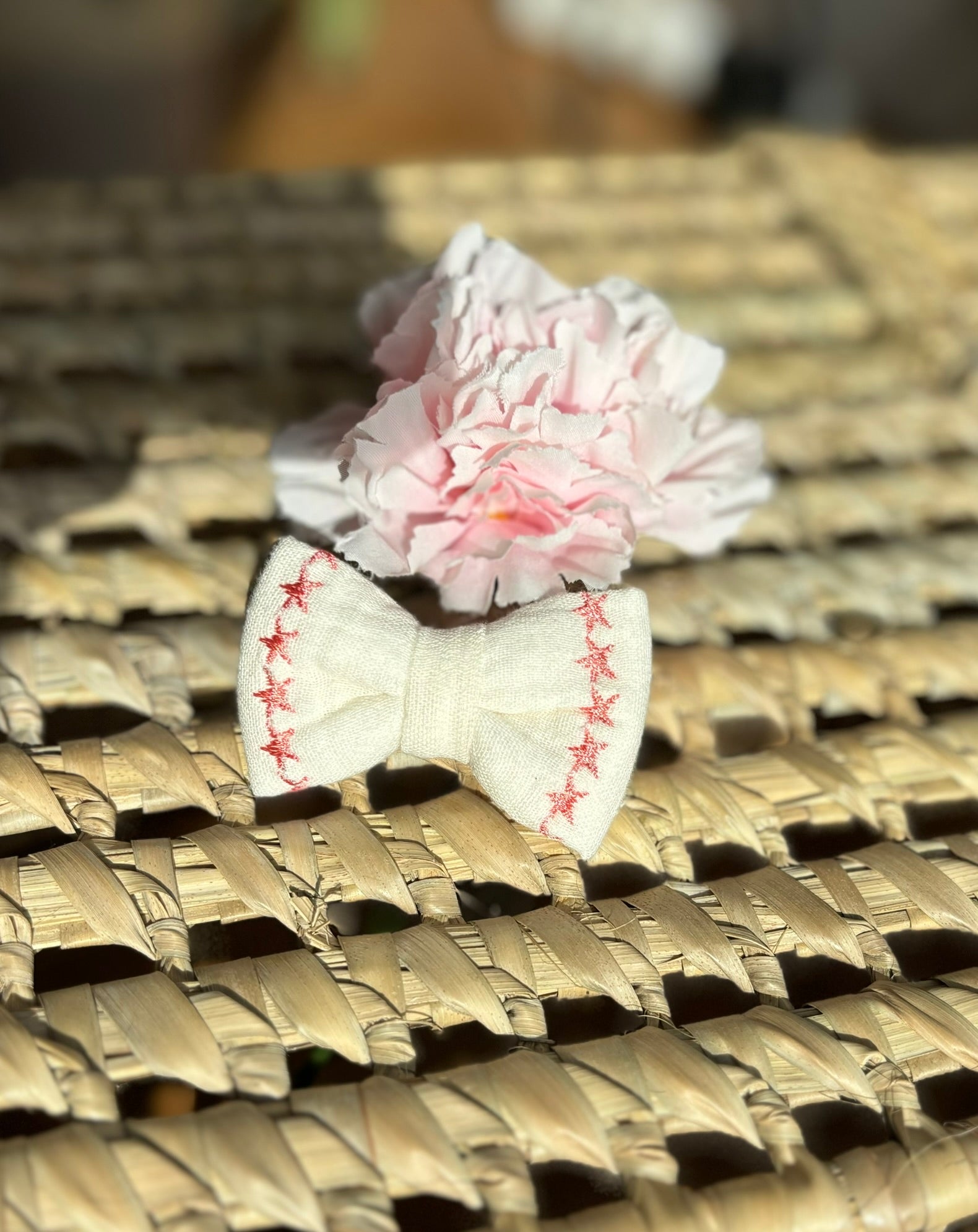 barrette étoile noeud rose